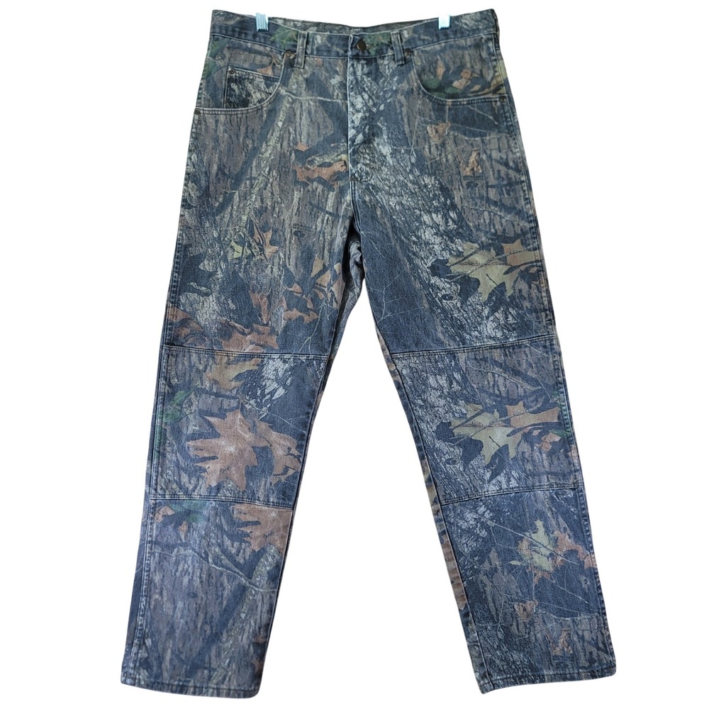 Wrangler Jeans Mens 35x31 Camo Excellent Double Knee Camouflage Hunting Pants
